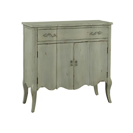 White Distressed Finish Hall Chest